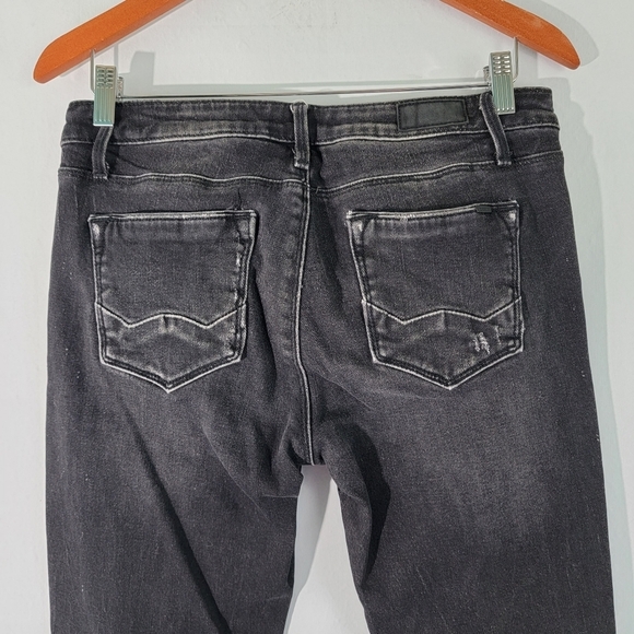 CULT Of INDIVIDUALITY Zen Mid-Rise Jeans Sz 29 Dark Washed Distressed Skinny Leg - Picture 5 of 10